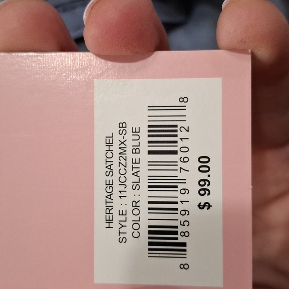 "JUICY COUTURE" Heritage Satchel, Slate Blue, NWT, Leather and velvet. Brand new - Picture 3 of 9